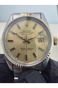 36mm • 1979 Rolex DateJust ref.16013 cal.3035 Champagne Dial 18k Gold Bezel Automatic
